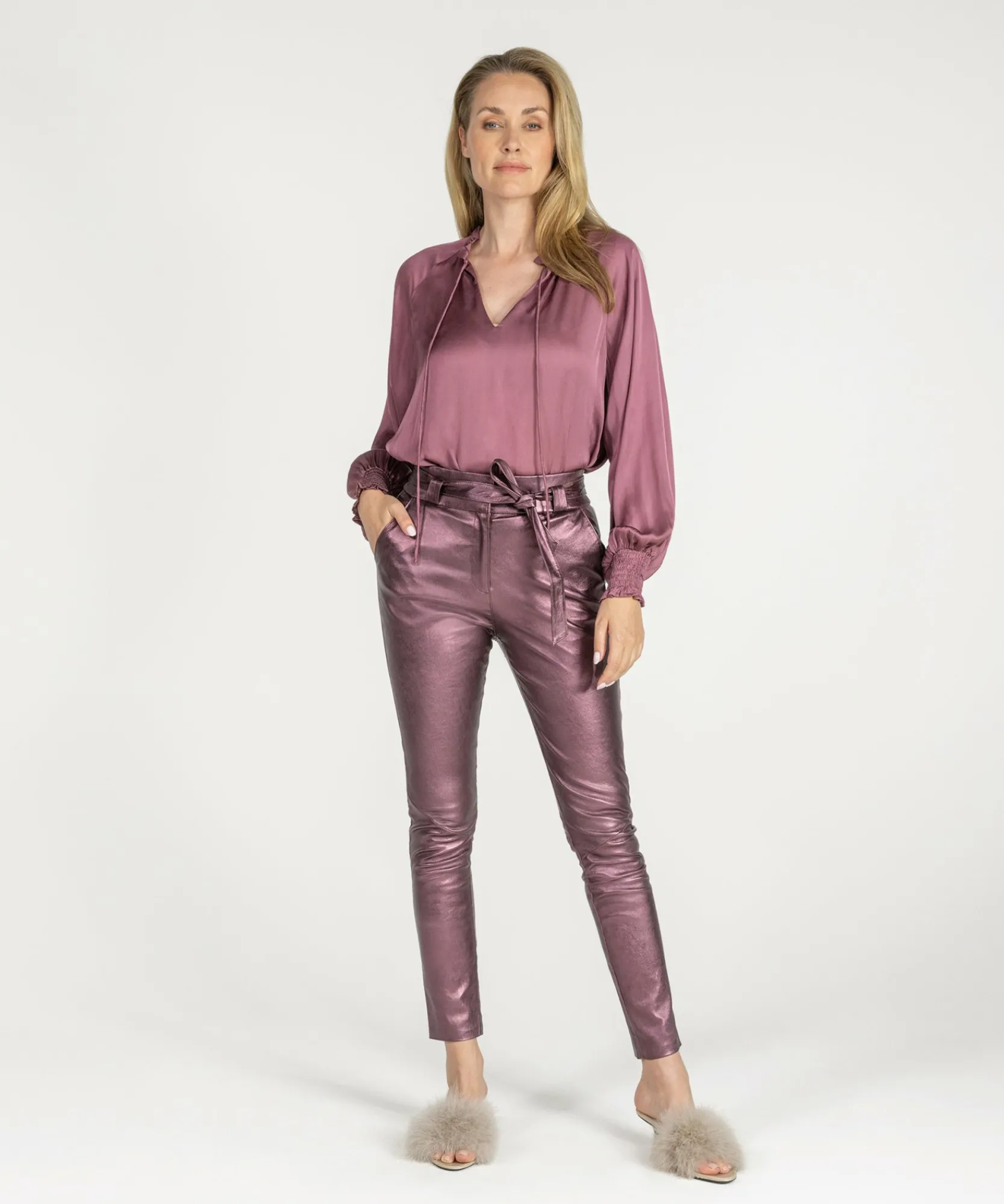 Paulina Metallic Dusty Rose-IBANA Outlet
