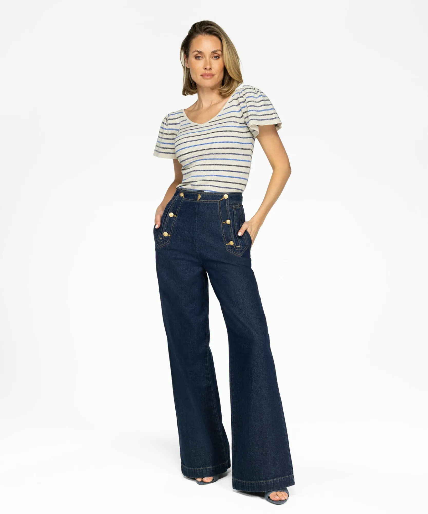 Thaira Stripes Airy Blue-IBANA Sale